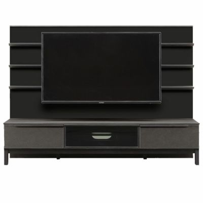 【設置無料】幅180cm ローボード バックパネル付き 収納付き 引き出し フラップ扉 ガラス扉 大型 セラミック調 テレビボード ロータイプ テレビ台 おしゃれ シンプル モダン グレー ルンバブル