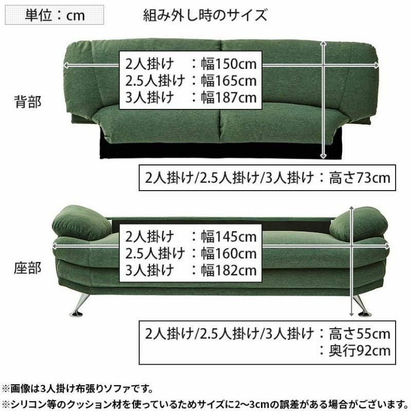 ニトリ 2人掛け 布張りソファ グリーン ちらばっ