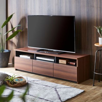幅149.7cm 木目調 テレビボード リノア 日本製 ～55型対応 tv台 引出し付き テレビ台 オープン収納 ローボード カフェ風 ホワイト ブラウン 完成品