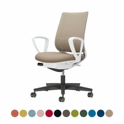 【設置無料】オフィスチェア ミトラ2 Mitra2 ブラック脚 スタンダードバック サークル肘 ランバーサポートあり 張地メッシュタイプ 本体ホワイトグレー ナイロンキャスター C04-B152MW | コクヨ オフィスチェア