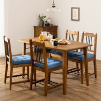 4人用 ダイニングテーブルセット 5点 (幅130cmテーブル×1 チェア×4) ティンバ テーブル チェア4脚 天然木 木製 収納 棚 肘無し レトロ ヴィンテージ ナチュラル シンプル｜¥95,455の動画