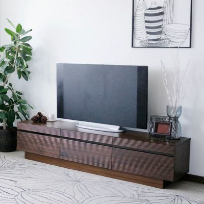 【設置無料】幅180.5cm ローボード 木製 天然木 無垢材 引き出し付き 収納 大型 テレビボード ロータイプ テレビ台 おしゃれ シンプル 北欧 ナチュラル ブラウン ウォールナット
