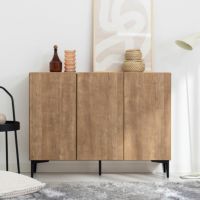 【設置無料】幅119.3cm 木製 サイドボード 日本製 黒スチール脚 スリム キャビネット 収納 リビングボード おしゃれ ヴィンテージ 北欧 モダン ナチュラル ウォールナット ルンバブル｜¥45,364の動画