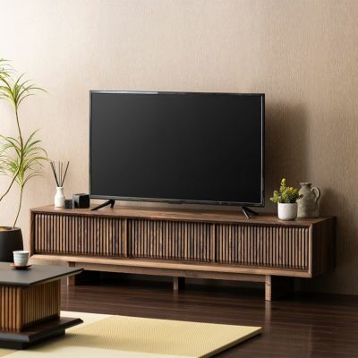 【設置無料】幅180cm 木製 和モダン テレビボード GLM 格子 引き出し ローボード 収納 テレビラック TV台 和風 テレビ台 和室 おしゃれ ナチュラル ブラウン ルンバブル