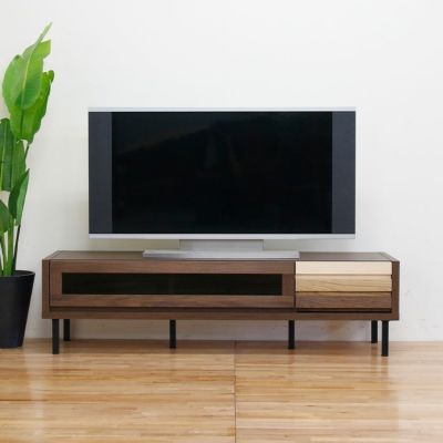 【設置無料】幅148.4cm ローボード テレビボード テレビ台 収納付 脚付き 国産 日本製 天然木 無垢材 北欧風 モダン ナチュラル ルンバブル