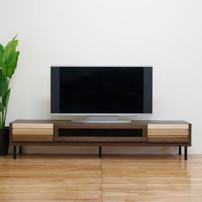【設置無料】幅198.4cm ローボード テレビボード テレビ台 収納付 脚付き 国産 日本製 天然木 無垢材 北欧風 モダン ナチュラル ルンバブル