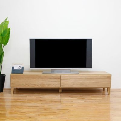 【設置無料】幅180cm ローボード テレビボード テレビ台 収納付 脚付き 国産 日本製 天然木 オーク無垢材 北欧風 ナチュラル ルンバブル