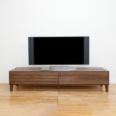 【設置無料】幅180cm ローボード テレビボード テレビ台 収納付 脚付き 国産 日本製 天然木 ウォールナット無垢材 北欧風 ナチュラル ルンバブル