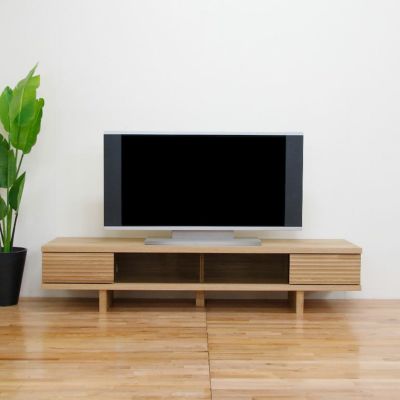 【設置無料】幅177.4cm ローボード テレビボード テレビ台 収納付 脚付き 国産 日本製 天然木 オーク無垢材 北欧風 ナチュラル ルンバブル