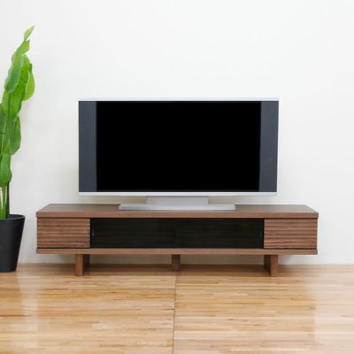 【設置無料】幅157.4cm ローボード テレビボード テレビ台 収納付 脚付き 国産 日本製 天然木 ウォールナット無垢材 北欧風 ナチュラル ルンバブル