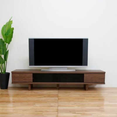 【設置無料】幅177.4cm ローボード テレビボード テレビ台 収納付 脚付き 国産 日本製 天然木 ウォールナット無垢材 北欧風 ナチュラル ルンバブル