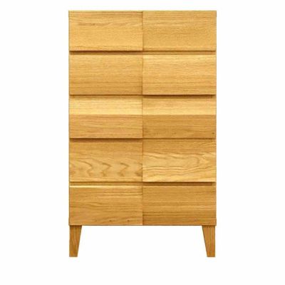 【設置無料】幅58.2cm 5段チェスト オーク 無垢材 桐材 洋服収納 おしゃれ 衣類収納 整理タンス 収納 シンプル 国産 日本製 ルンバブル