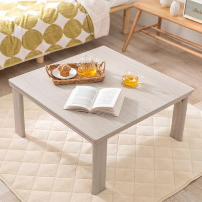 幅60cm こたつテーブル 折りたたみ式 折れ脚 リバーシブル 石英管ヒーター 家具調 パーチカルボード リビング こたつ コタツ 炬燵 テーブル センターテーブル ローテーブル グレー 正方形 おしゃれ