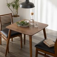 幅75cm 木製 ダイニングテーブル 正方形 天然木 組立簡単 省スペース コンパクト 2人用 食卓 カフェテーブル おしゃれ 北欧 ヴィンテージ ウォールナット｜¥23,546の動画