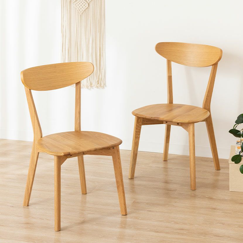 【2脚セット】 木製 ダイニングチェア 板座 肘なし 天然木 ホワイトオーク 無垢材 木製 食卓 椅子 リビング椅子 ウッドチェア オシャレ 北欧 ナチュラル カジュアル｜¥35,364の動画