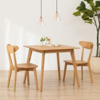 【設置無料】2人用 ダイニングテーブル セット 3点 (幅80cm 木製 正方形 テーブル×1 板座 チェア×2) 天然木 無垢 コンパクト 2人掛け 食卓 椅子 カフェ風 北欧 ナチュラル｜¥76,273の動画