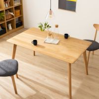 幅135cm 木製 ダイニングテーブル 長方形 オーク 無垢材 天然木 アジャスター付き 食卓テーブル おしゃれ シンプル 北欧 ナチュラル｜¥51,728の動画