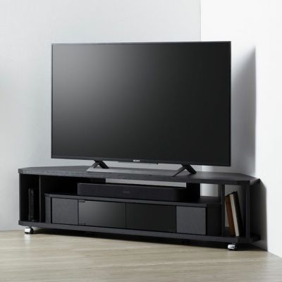 幅140cm ヌック テレビボード 薄型 コーナー キャスター付き 収納 オープン テレビ台 ローボード モノトーン