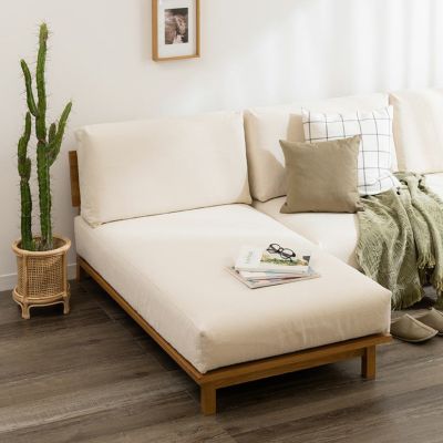 【設置無料】幅80cm ソファ シェーズロング soil(ソイル) 天然木 選べる張地 カラーバリエーション 木製 岡山デニム コーデュロイ 倉敷帆布
