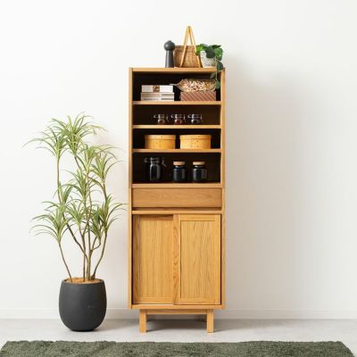 【設置無料】幅60cm キッチンボード soil(ソイル)食器棚 天然木 木製 収納 コンセント キッチンボード カップボード 日本製