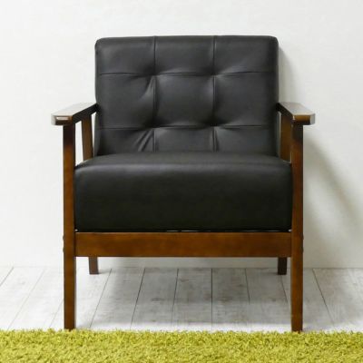 幅64.5cm 1人掛け ソファ ソファー肘掛 オスロ コンパクト 木製 硬め 店舗 椅子 チェア ブルー グリーン ブラック グレー ルンバブル