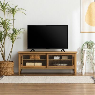 幅105cm テレビボード 木製 天然木 引き戸 収納 アメリカンヴィンテージ風 リビング TVボード テレビ台 ローボード ラスティック ルンバブル