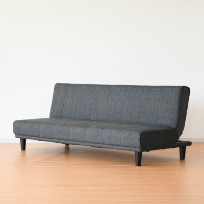 幅180cm 3人掛け ソファベッド ソファ シンプル 布 ファブリック リクライニング 折りたたみ ブラック