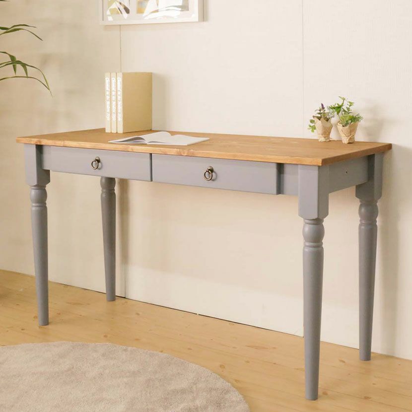 アンティーク調 パイン材 カントリー ビンテージデスク せまかっ 