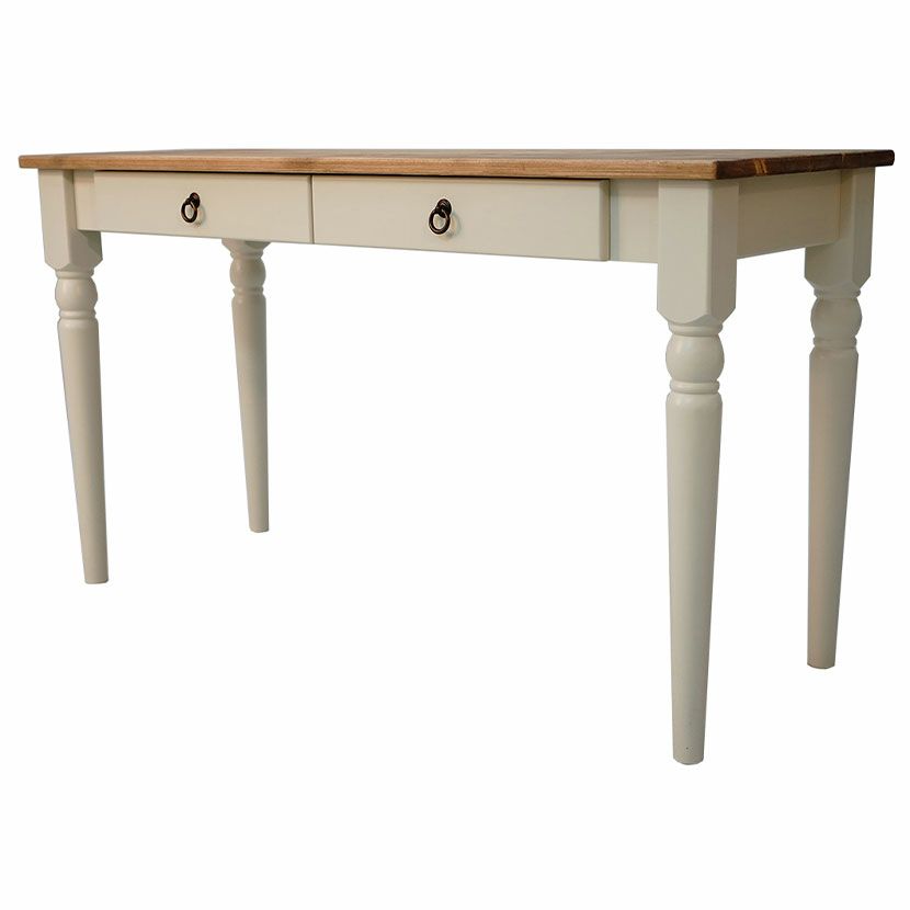 幅130cm デスク フレンチカントリー 北欧パイン材 無垢 木製 天然木