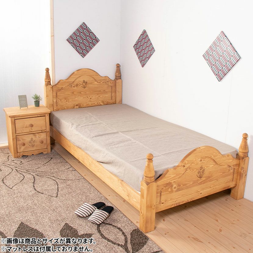 設置無料】ダブルサイズ ベッドフレーム カントリー 北欧パイン材 天然