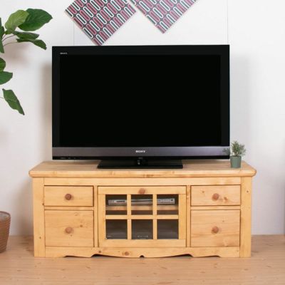 幅120cm カントリーテレビボード ローボード テレビ台 ナチュラル 北欧パイン材 天然木