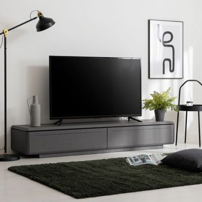 【設置無料】幅180cm ローボード 収納 引き出し デッキ収納 セラミック調 テレビボード テレビラック ローテレビ台 TV台 テレビ台 おしゃれ シンプル モダン リビング グレー