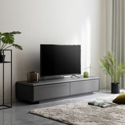 【設置無料】幅150cm ローボード 収納 引き出し デッキ収納 セラミック調 テレビボード テレビラック ローテレビ台 TV台 テレビ台 おしゃれ シンプル モダン リビング グレー