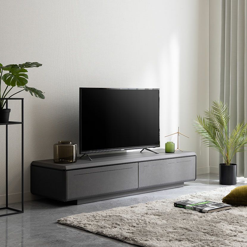 【設置無料】幅150cm ローボード 収納 引き出し デッキ収納 セラミック調 テレビボード テレビラック ローテレビ台 TV台 テレビ台 おしゃれ シンプル モダン リビング グレー｜¥48,091の動画