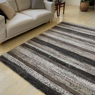 160×230cm カーペット ベルギー製 ウィルトン織り ギャッベ風 ギャベ風 ボーダー 約2畳 ホットカーペット 床暖房対応 アマレ ラグ 絨毯 おしゃれ リビング 北欧