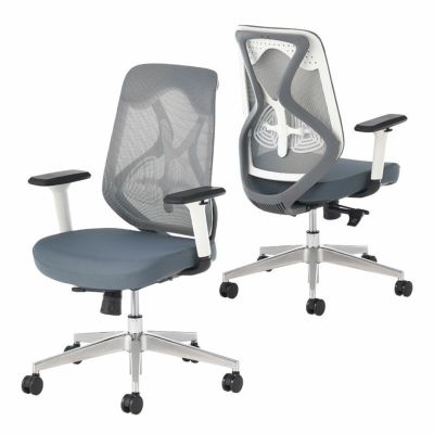 オフィスチェア YS-1 可動肘付き ランバーサポート 人間工学 シンクロロッキング メッシュチェア デスクチェア テレワーク椅子 白 ホワイト おしゃれ