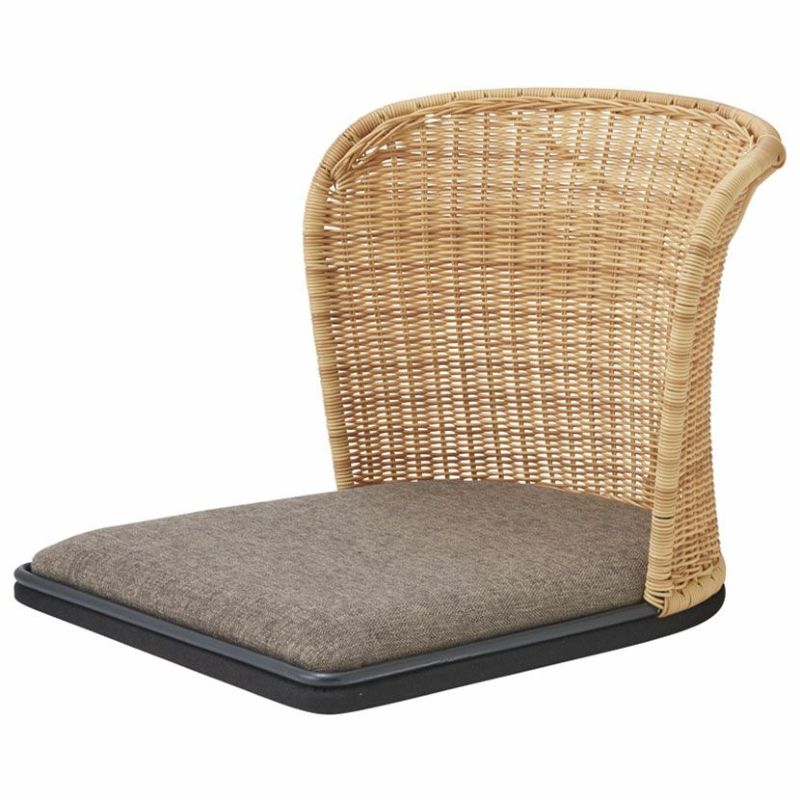 座椅子 ラタン調 布張り コンパクト 低い 椅子 いす 座卓用 フロア 