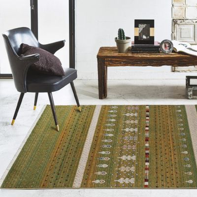 プレーベル 160×230cm カーペット トルコ製 約2.3畳 ギャベ風 フリンジ ホットカーペット 床暖房対応 遊び毛が出にくい 大きめ カレル 絨毯 ラグ おしゃれ ナチュラル