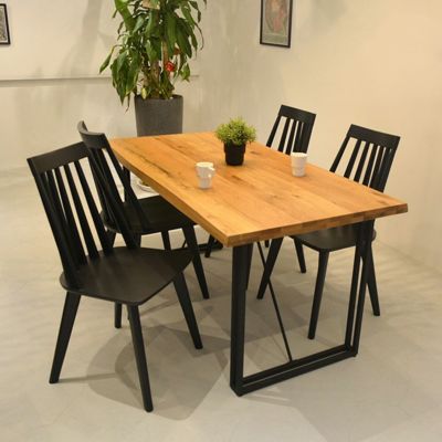 【設置無料】4人用 ダイニングセット 5点 (幅150cmテーブル×1 チェア×4) ダイニングテーブル 無垢 ダイニングチェア 板座 おしゃれ 食卓セット ナチュラル 北欧風 和モダン