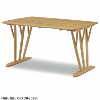 設置無料】幅130cm ダイニングテーブル 木製 2本脚 無垢集成材