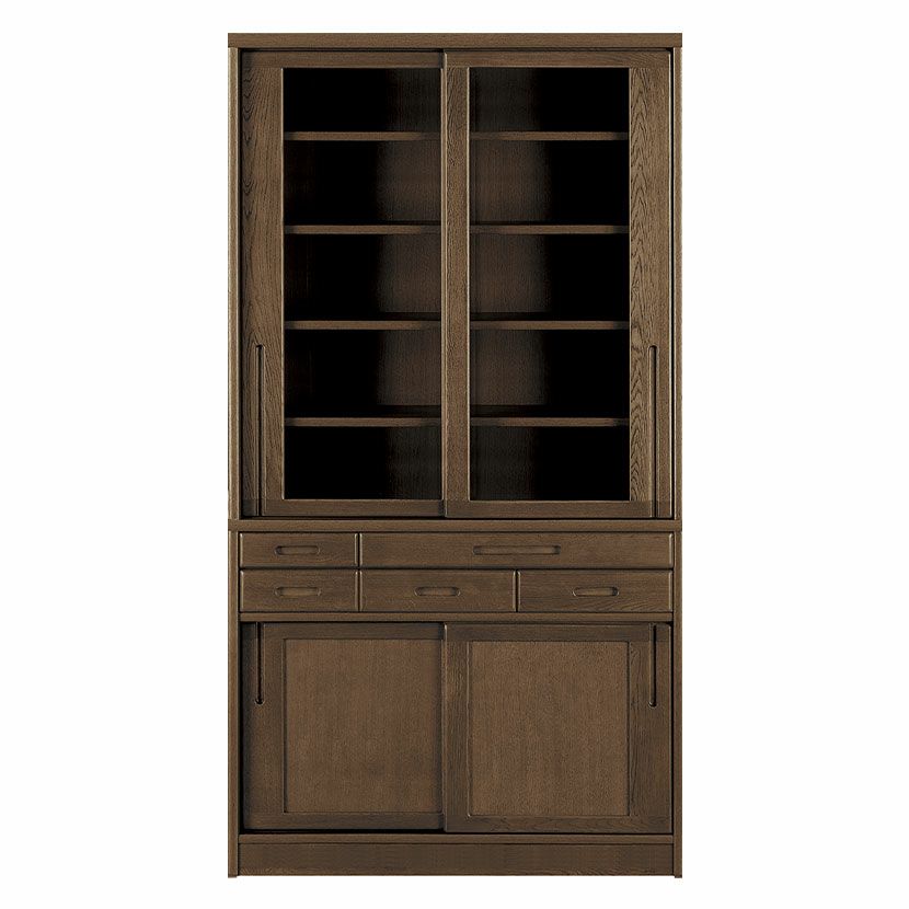 設置無料】浜本工芸 幅105cm No.1800 食器棚 日本製 木製 天然木 ナラ