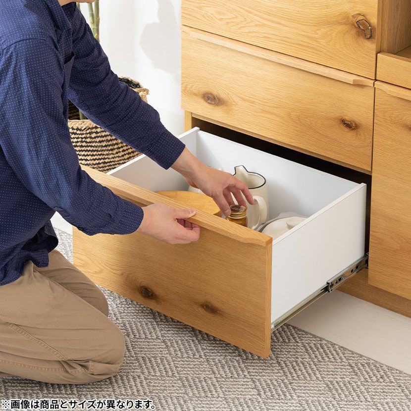 設置無料】幅120cm 食器棚 日本製 木製 ガラス扉 スライド棚付き 