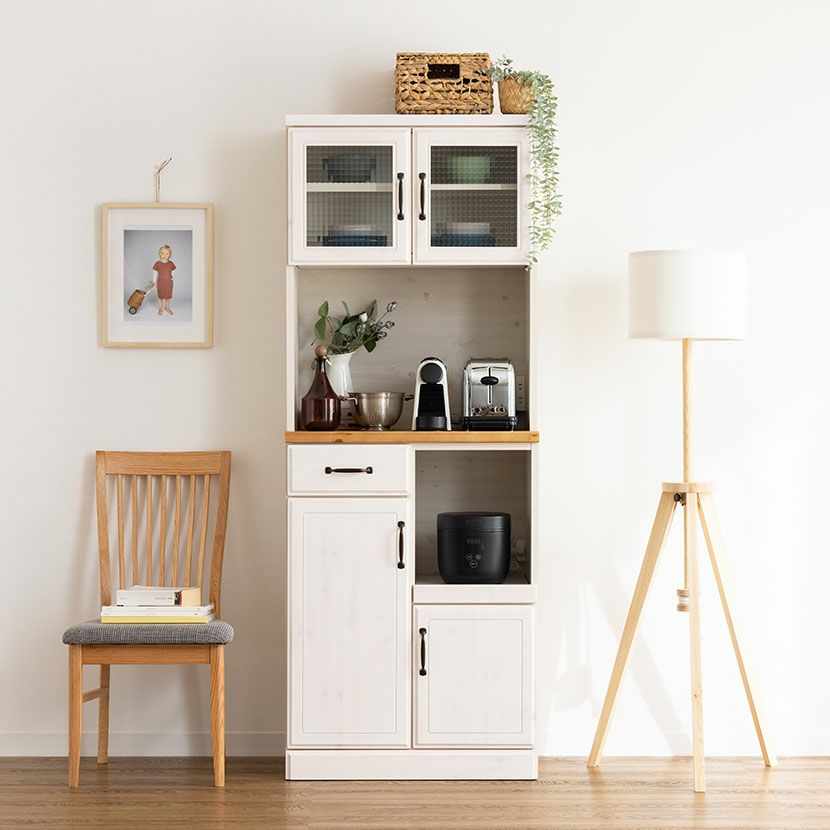 人気！フレンチカントリー北欧調ホワイトガラスキャビネット収納飾り棚  