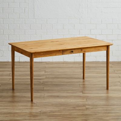 【設置無料】幅135cm ダイニングテーブル コトコトリ 木製 無垢材 パイン材 オイル仕上げ 収納付き 引出し付き 長方形 4人用 食卓テーブル シンプル カントリー 北欧 ナチュラル