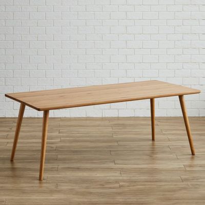 【設置無料】幅180cm ダイニングテーブル ライズ 木製 オーク材 無垢材 ウレタン塗装 アジャスター付き 長方形 6人用 食卓テーブル おしゃれ シンプル 北欧 ナチュラル ダイニング