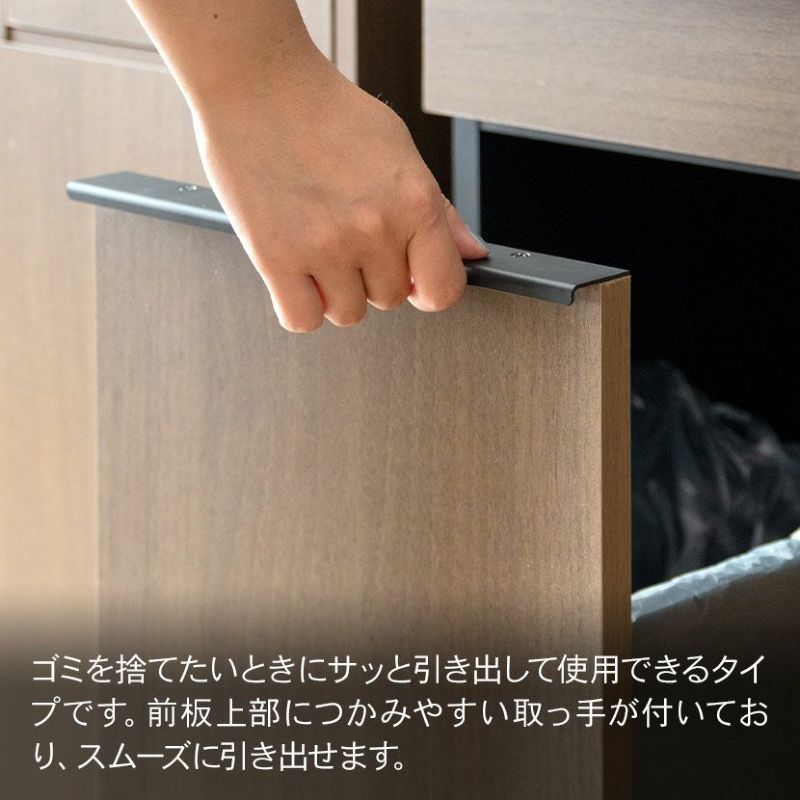 幅60cm 分別 ゴミ箱 2連 45L ダストボックス 引出しタイプ 木目