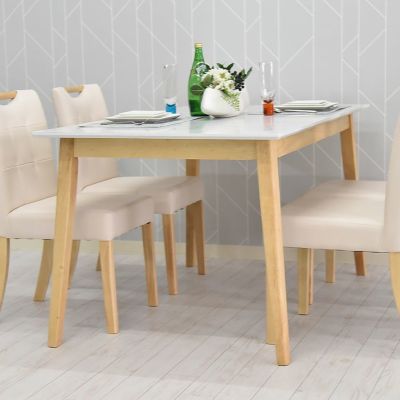 幅135cm 単品 ダイニングテーブル 大理石調 メラミン天板 4人用 長方形 テーブル 角テーブル 食卓テーブル おしゃれ モダン カジュアル ナチュラル 白 ホワイト ブラウン