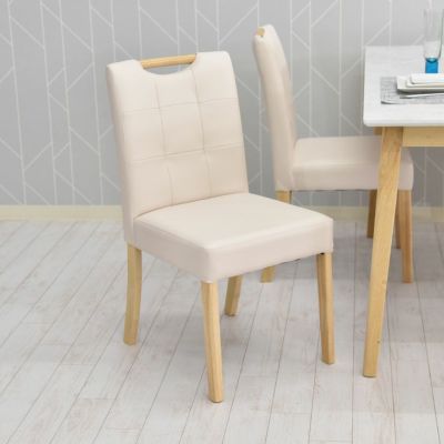 【2脚セット】ダイニングチェア PVCレザー 手掛け付き 背もたれ付き 肘なし 椅子 チェア 食卓椅子 イス いす おしゃれ モダン カジュアル ナチュラル 白 ホワイト 黒 ブラック