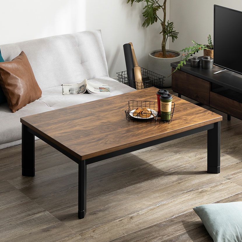 センターテーブル セラミック 幅125 黒 ローテーブル リビング 収納 棚  