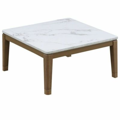 幅80cm 家具調 こたつテーブル 正方形 ハロゲンヒーター 高さ調節可能 大理石調 コンパクト ローテーブル リビングこたつ 暖卓 炬燵 コタツ おしゃれ モダン 白 ホワイト